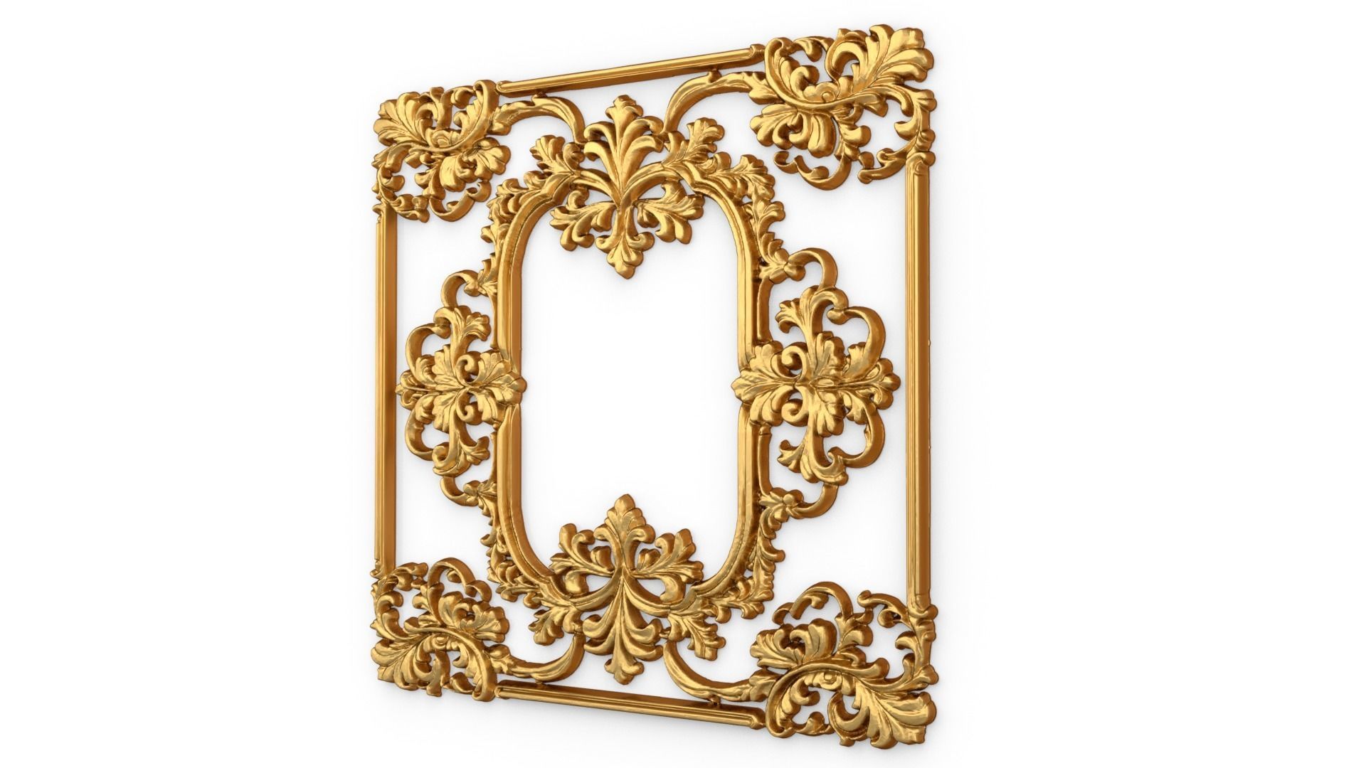 Plaster decorative frame ornament 17 3D model_2