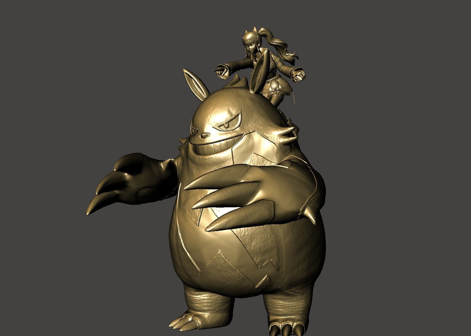 ZOE and GRIZZBOLT PALWORLD BOSS Ultra Detailed STL for 3D print 3D print model_8