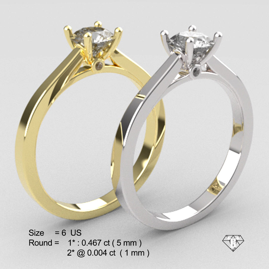 Simple Diamond ring 3D print model_1