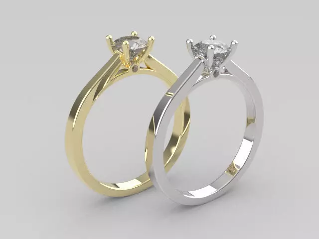Simple Diamond ring 3D print model_0