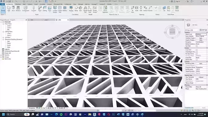 Roster wall design curtain wall facade revit family type R-01 3D model