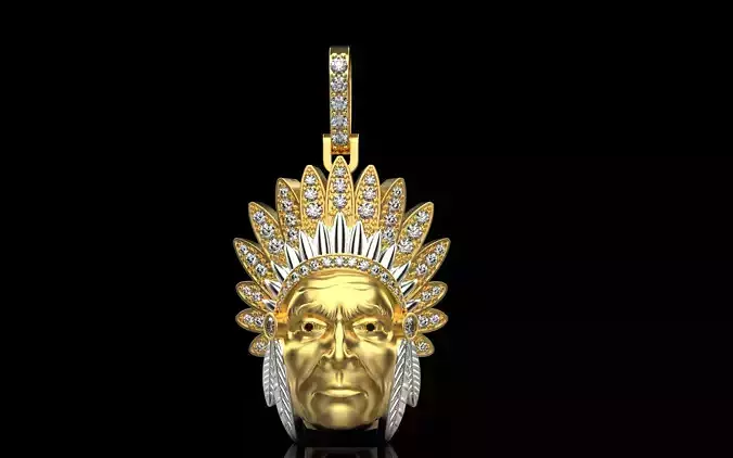Native American Indian man pendant model Z30