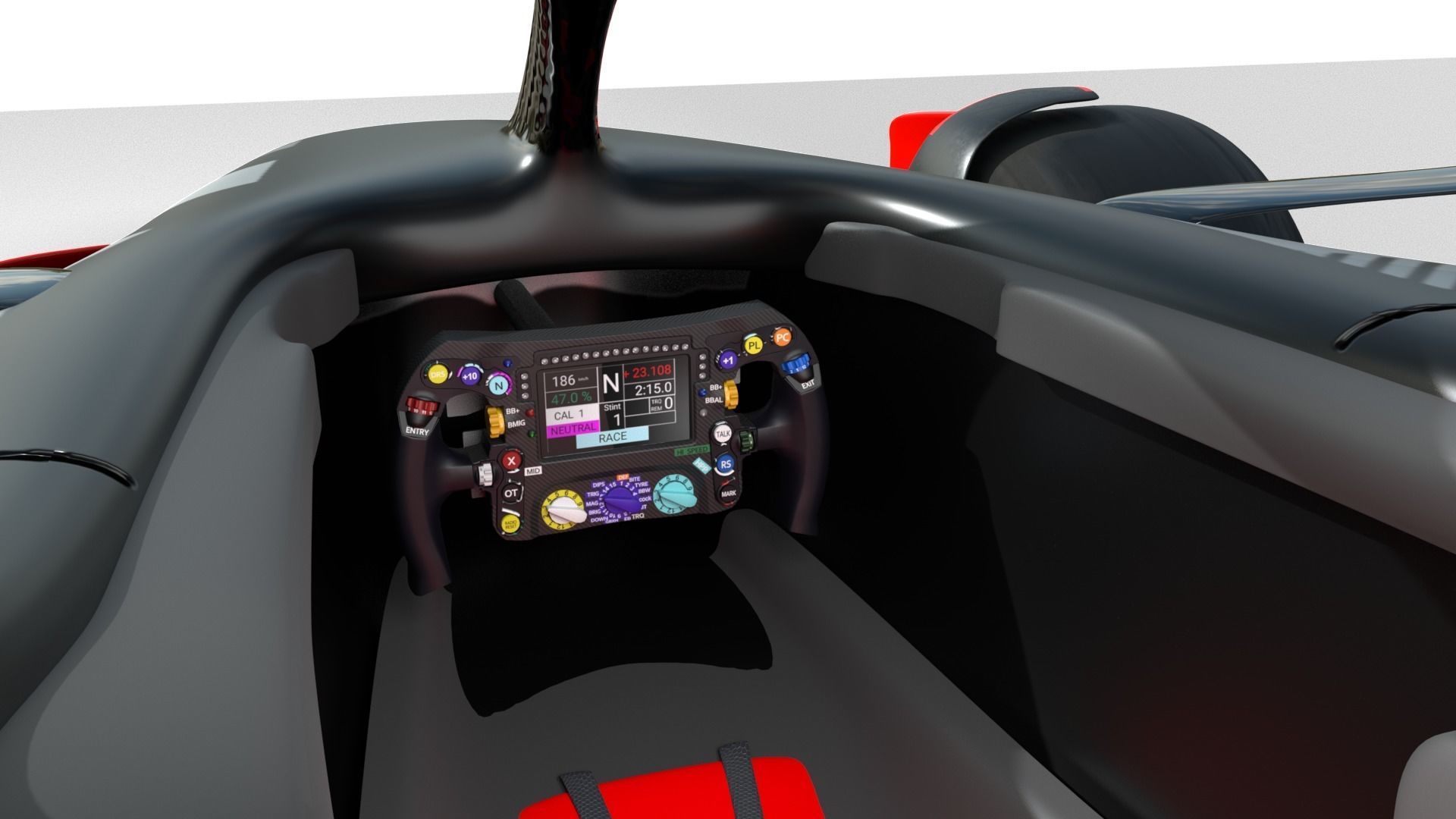 Audi F1 Rigged 3D model_4