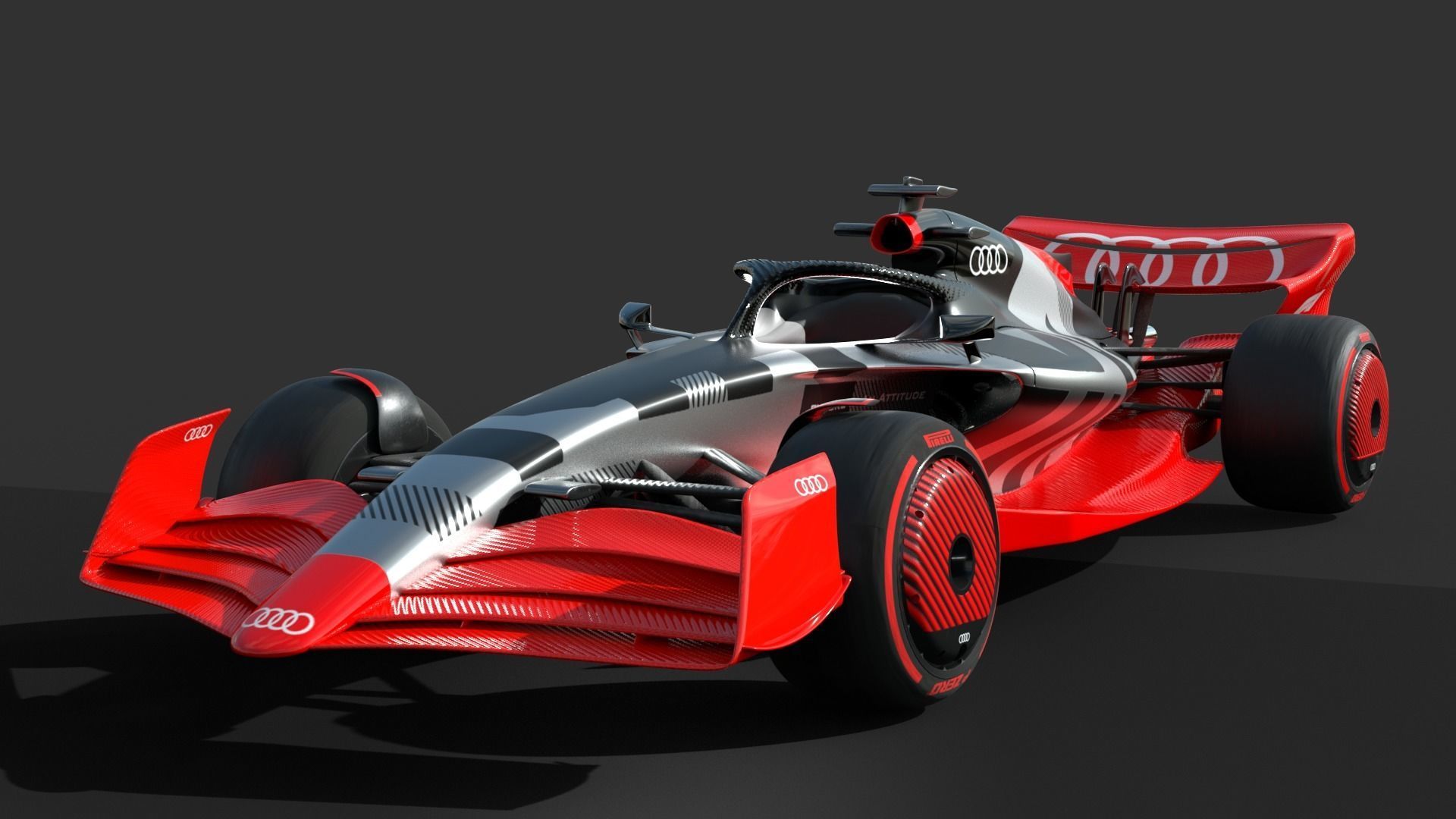 Audi F1 Rigged 3D model_1