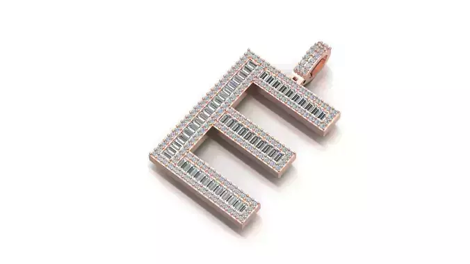 alphabets pendent initial pendent 3D print model