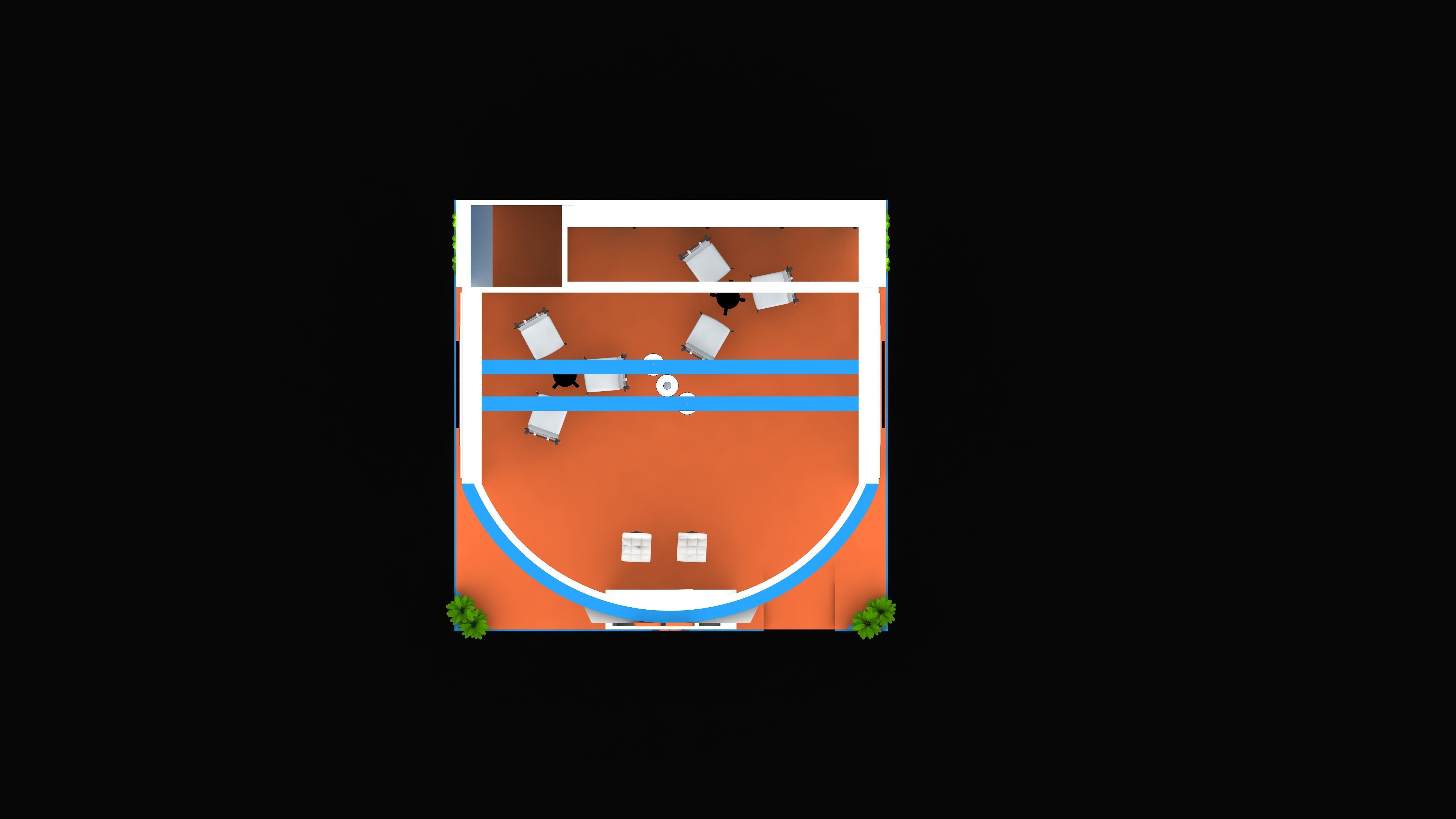 6x6 Exhibition Stand  3 Side Open 3D model_3