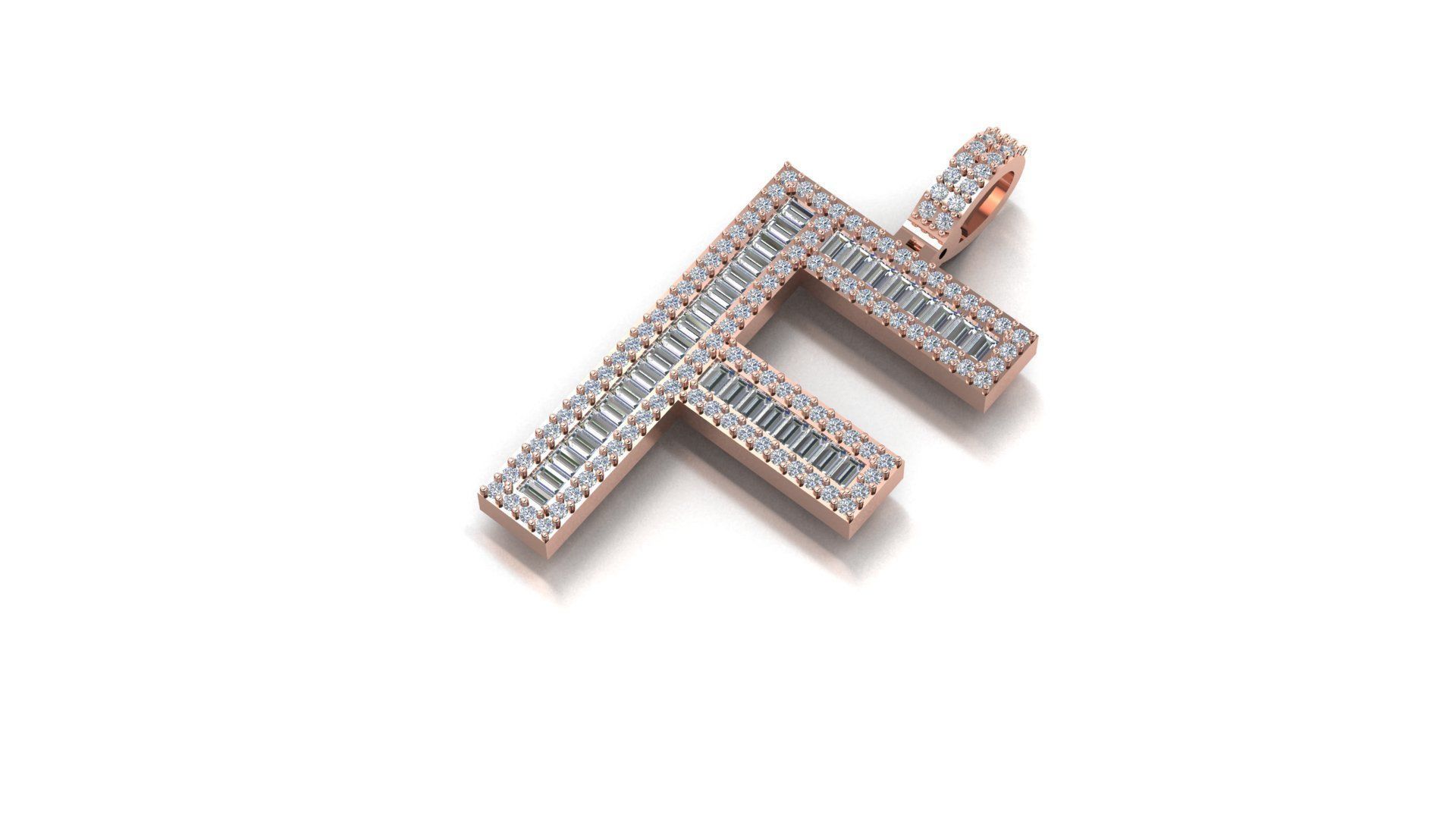 alphabets pendent initial pendent 3D print model_1