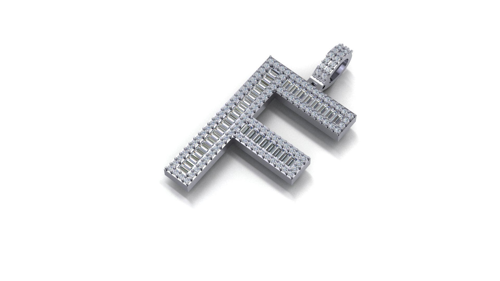 alphabets pendent initial pendent 3D print model_2