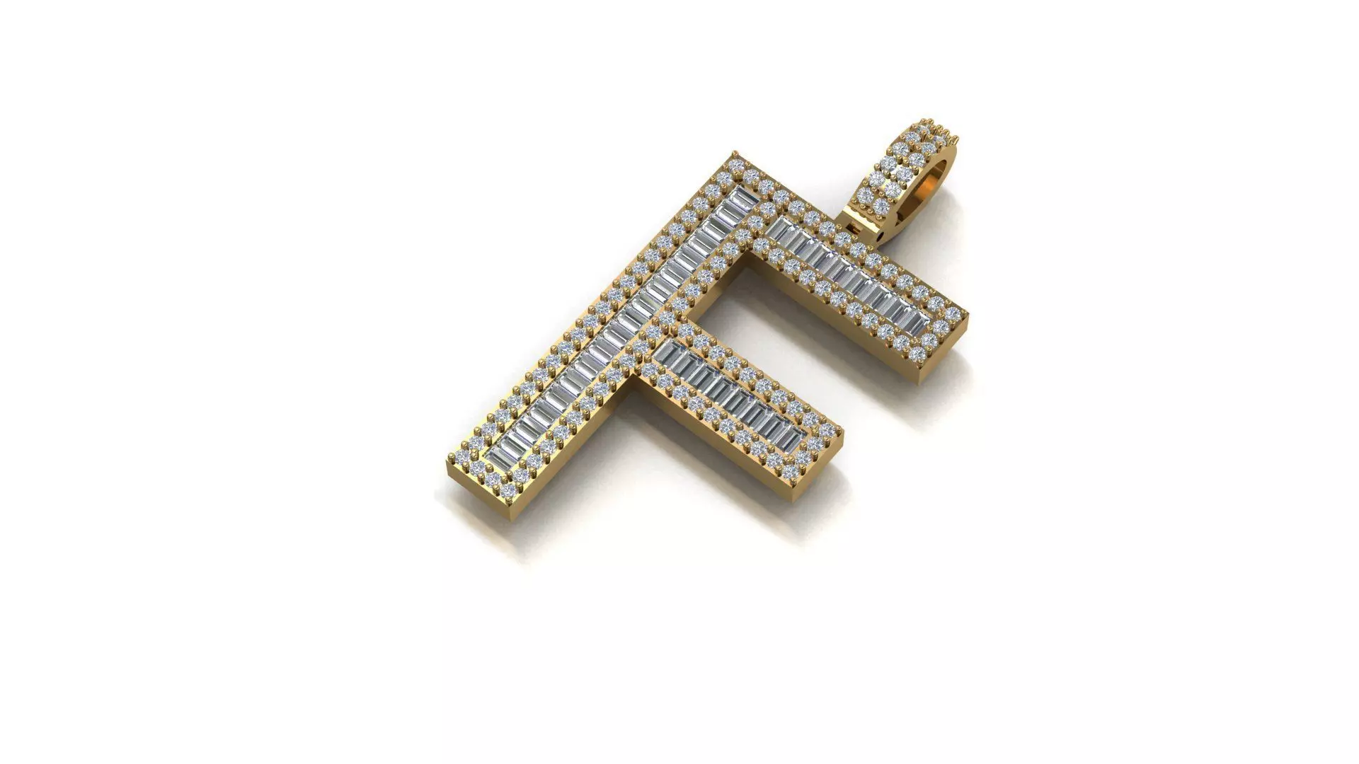 alphabets pendent initial pendent 3D print model_0