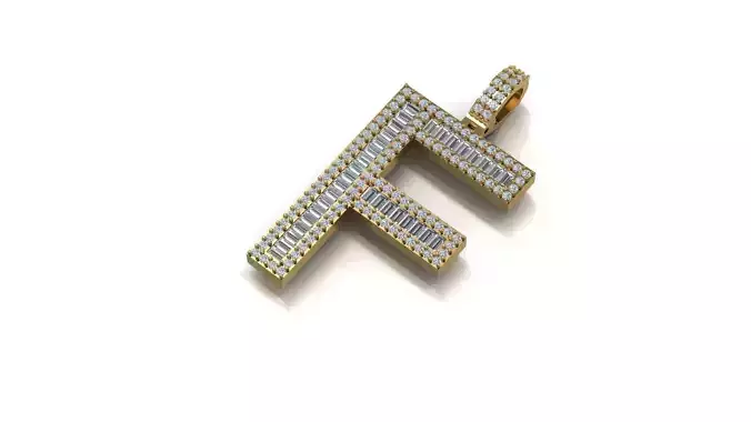 alphabets pendent initial pendent 3D print model