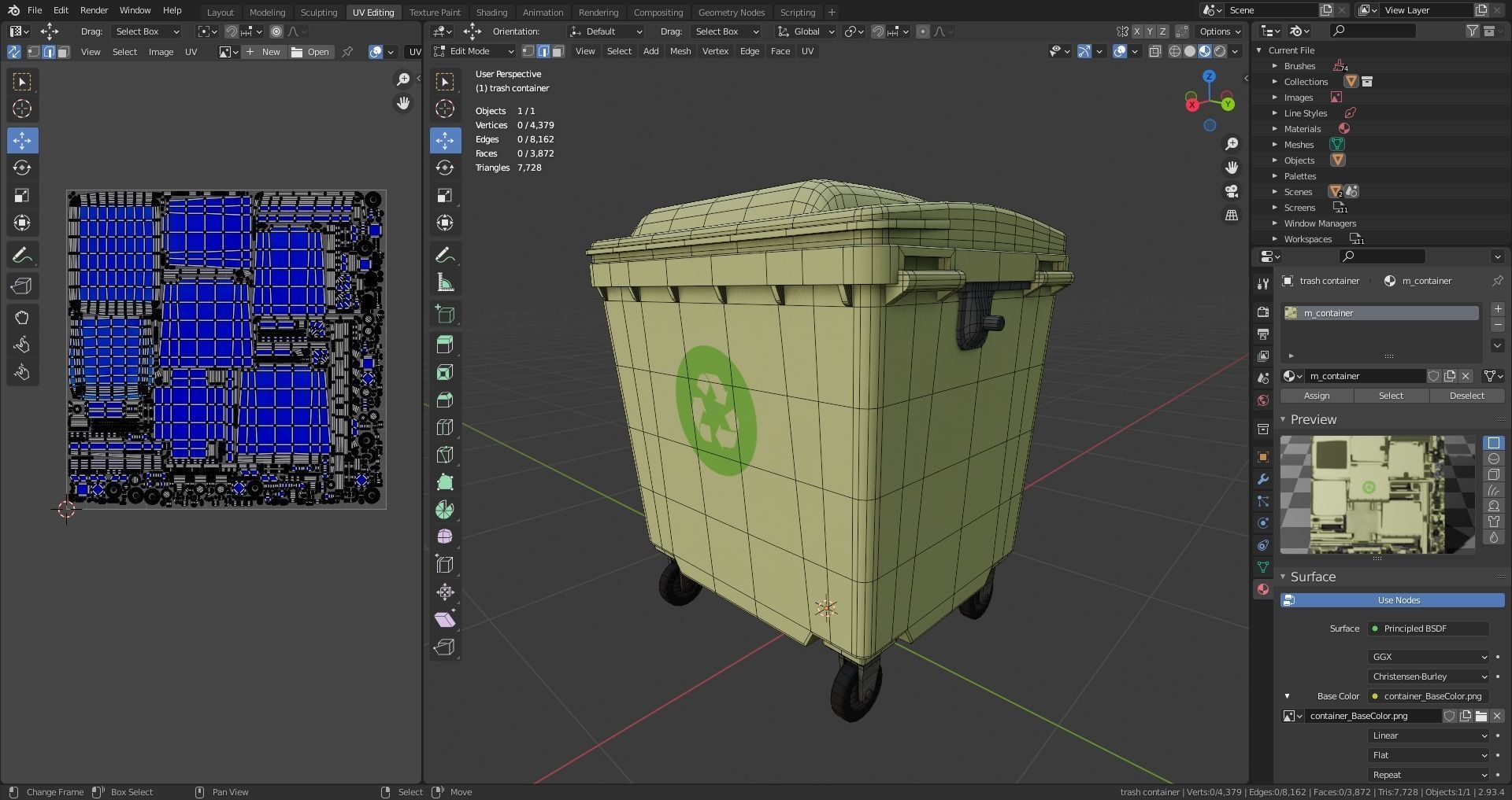 trash container Low-poly 3D model_13
