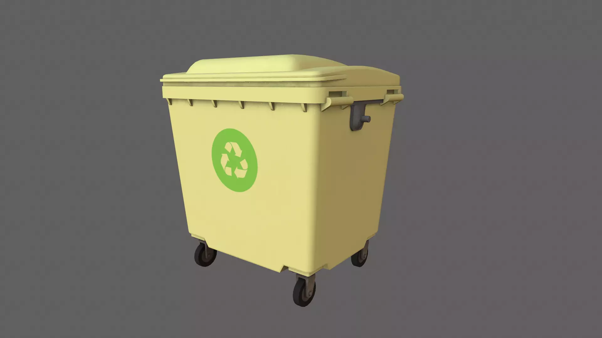 trash container Low-poly 3D model_0