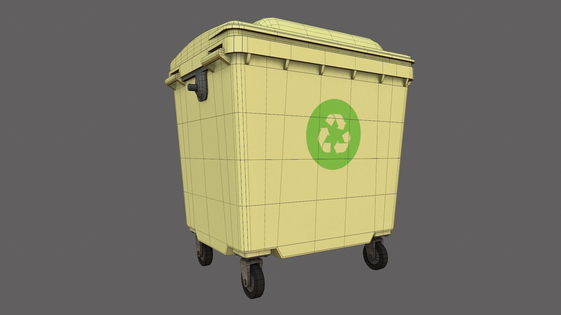 trash container Low-poly 3D model_11