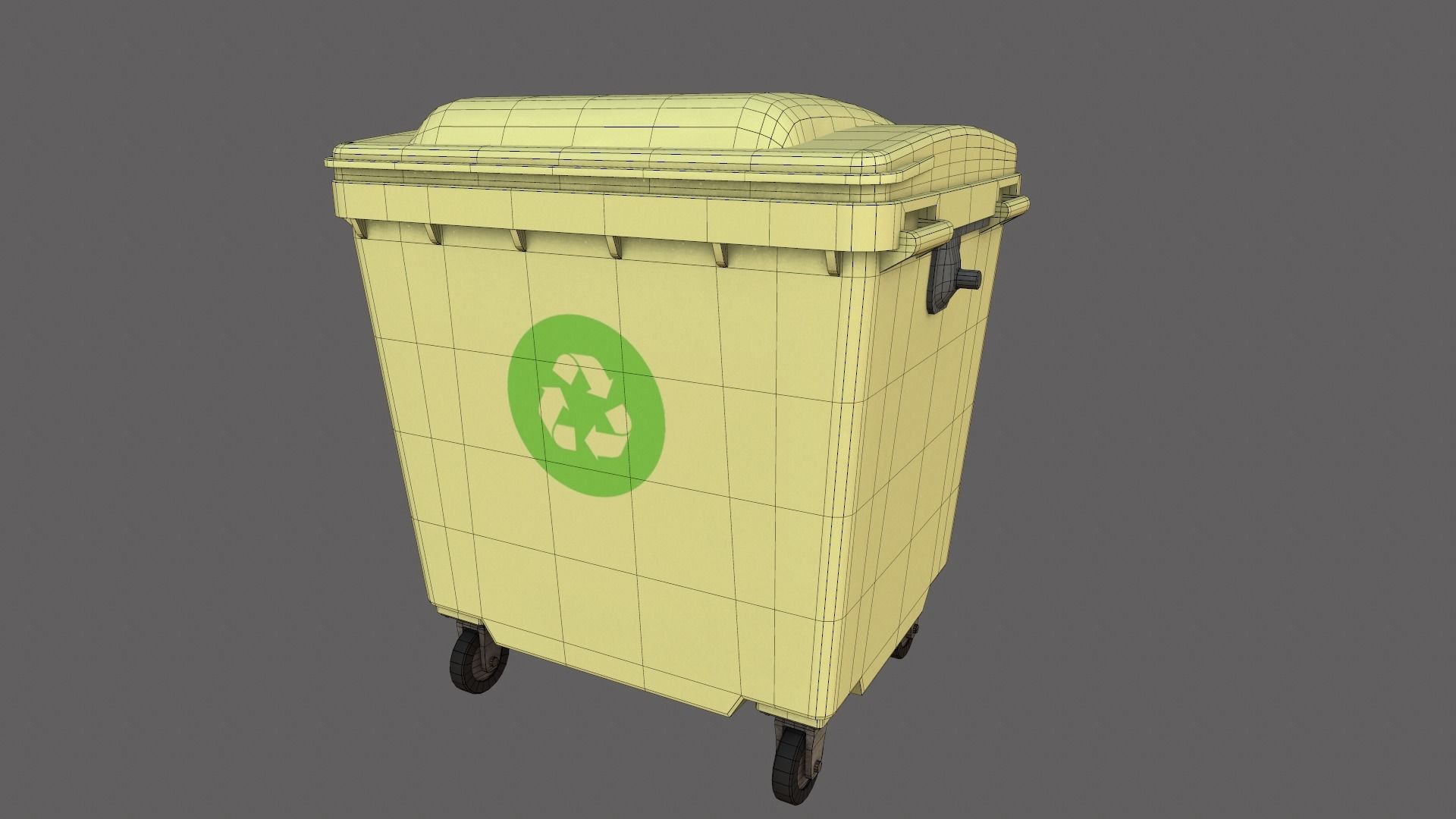 trash container Low-poly 3D model_10