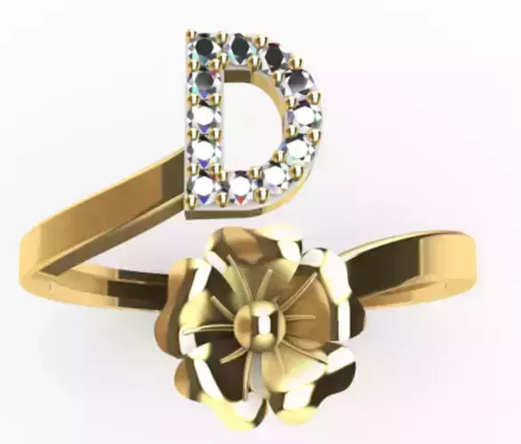 ring letter d flower