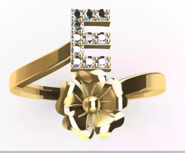 ring letter e flower