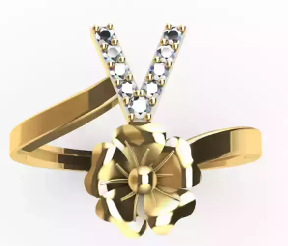 ring letter v flower