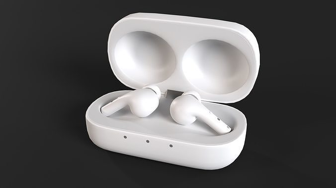 Wireless Earbuds Low-poly 3D model