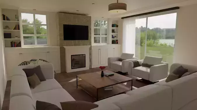 living room scene model 1