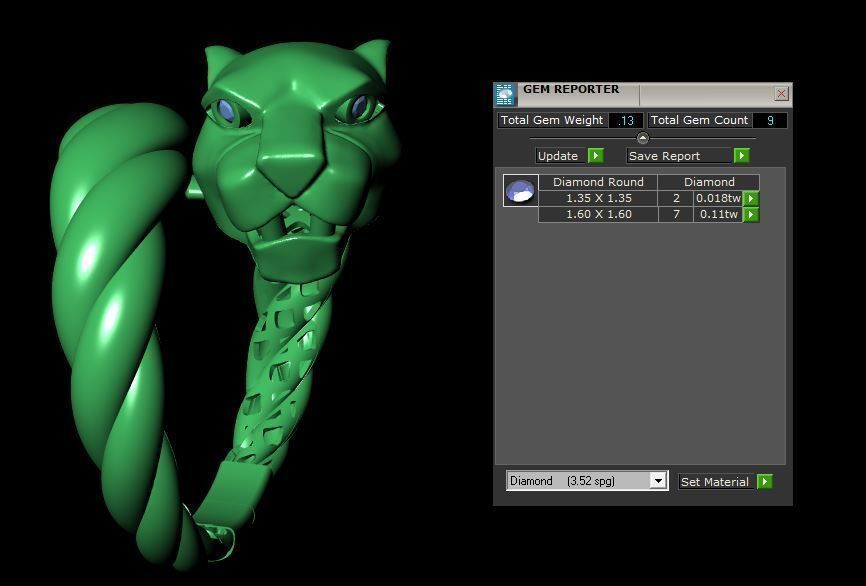 panther ring 3D print model_1