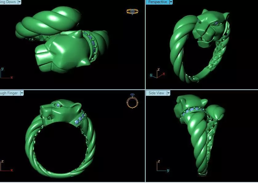 panther ring 3D print model_0