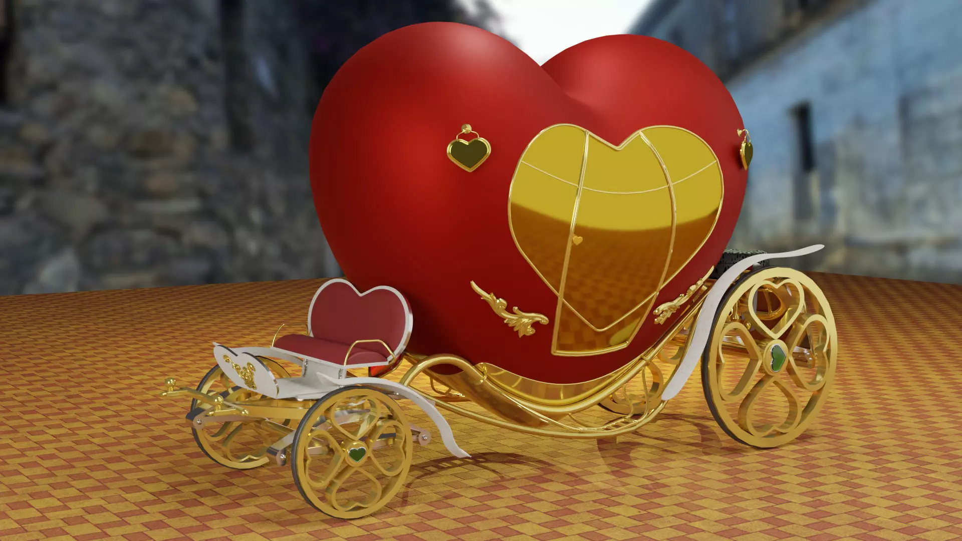 Love carriage for Valentine day 3D model