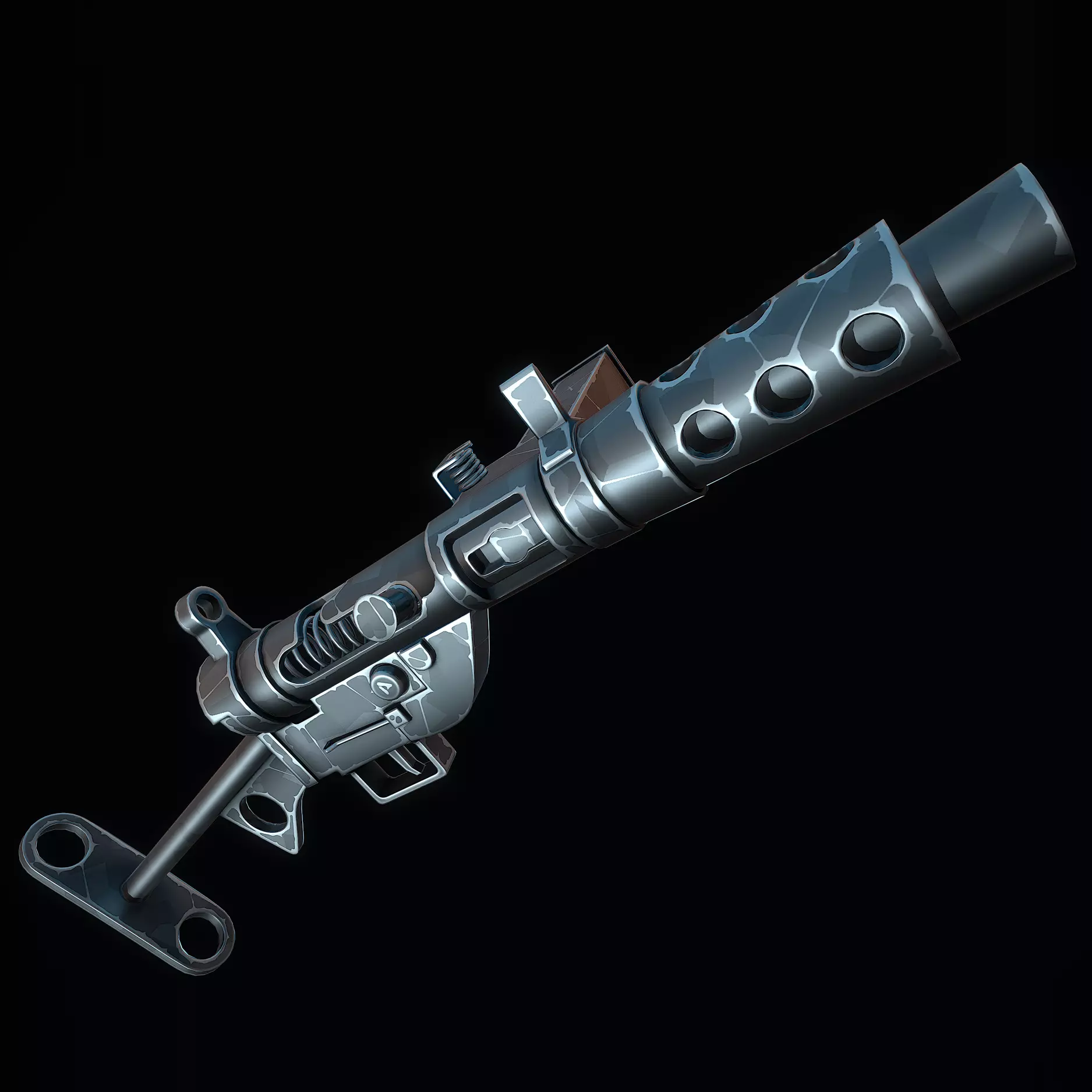 Stylized Sten Mk2 Low-poly 3D model