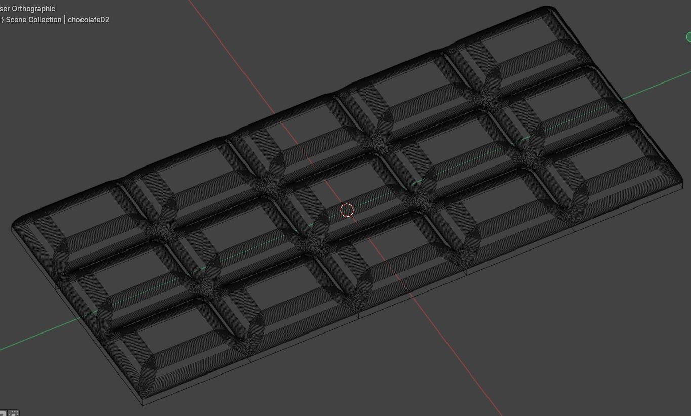 Chocolate Low-poly 3D model_1