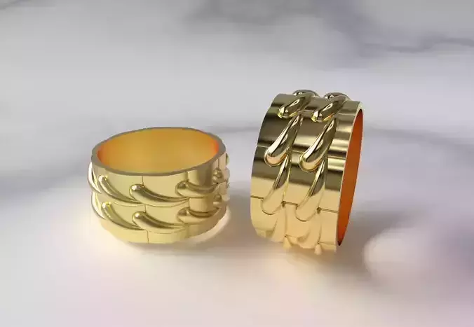 Men band Ring Rolex model 10mm wide 3D print model