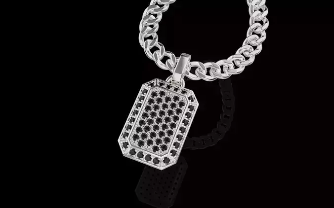 Hip Hop Geometric Square Pendant 028 3D print model