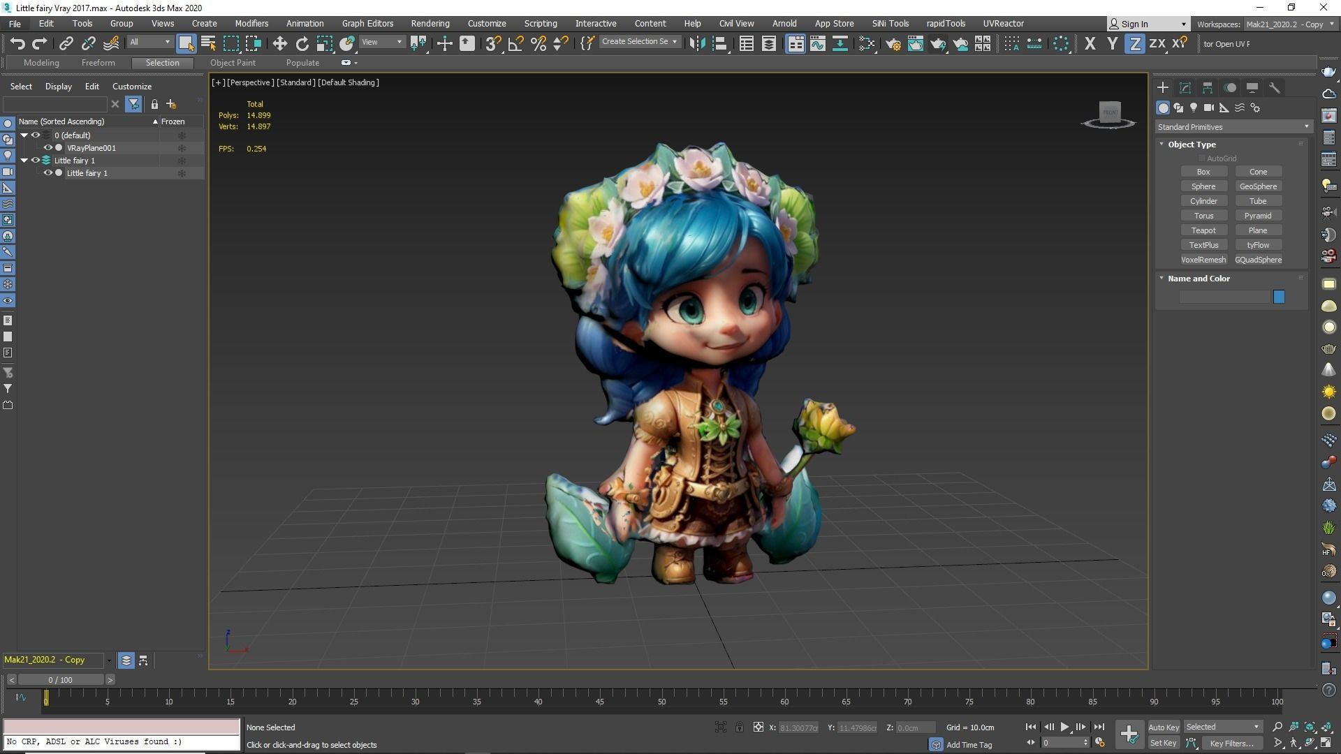 Little Fairy Low-poly 3D model_12