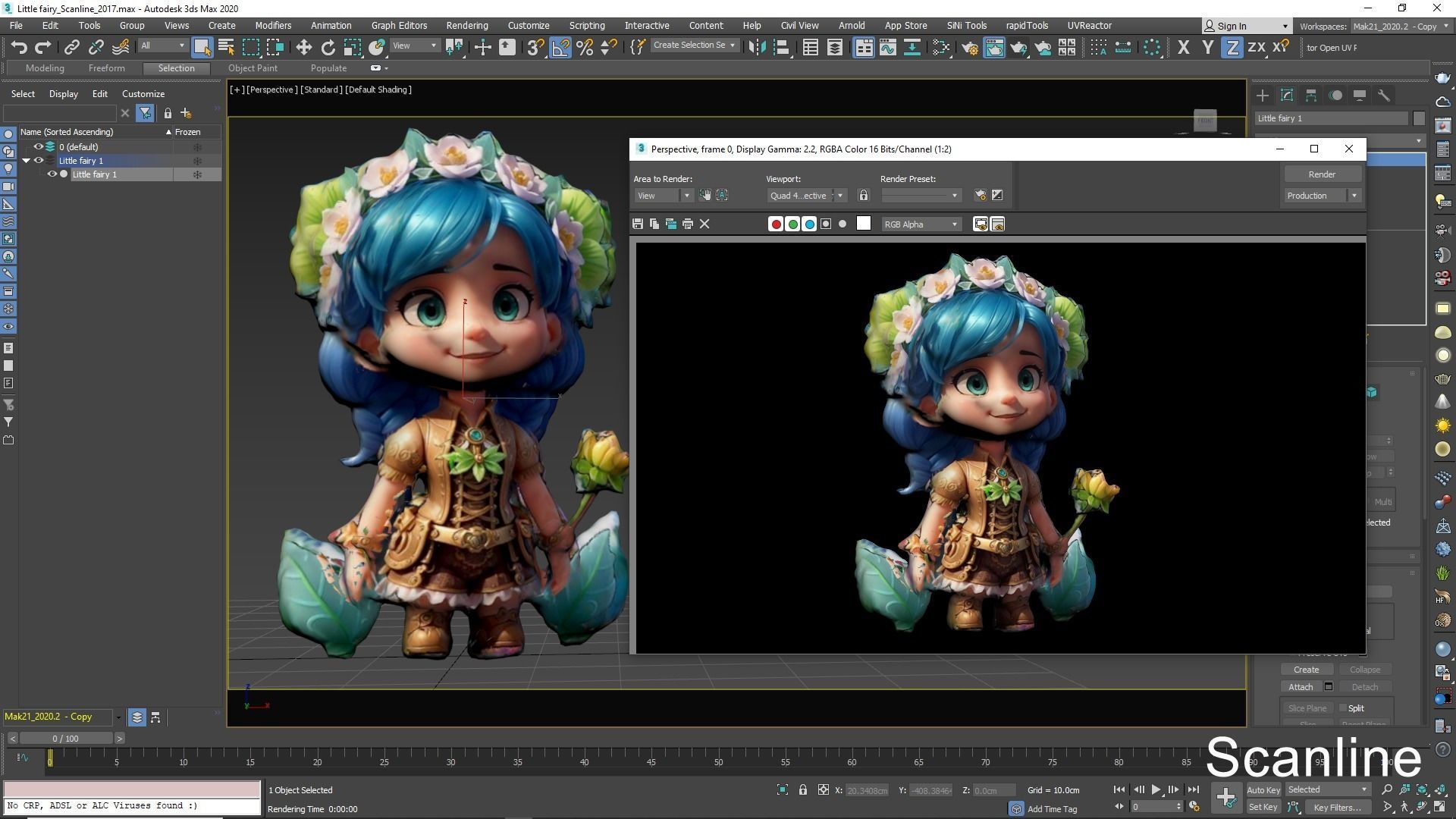 Little Fairy Low-poly 3D model_15