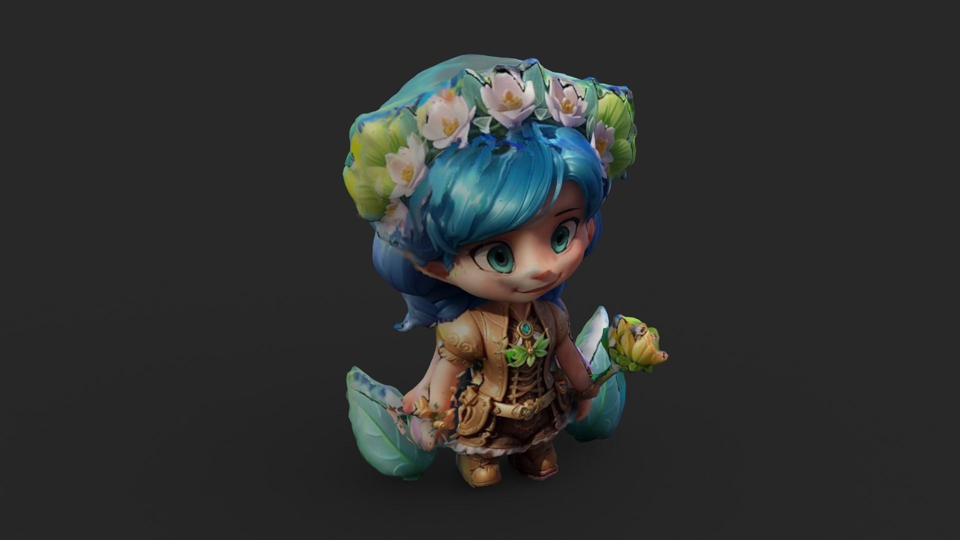 Little Fairy Low-poly 3D model_7