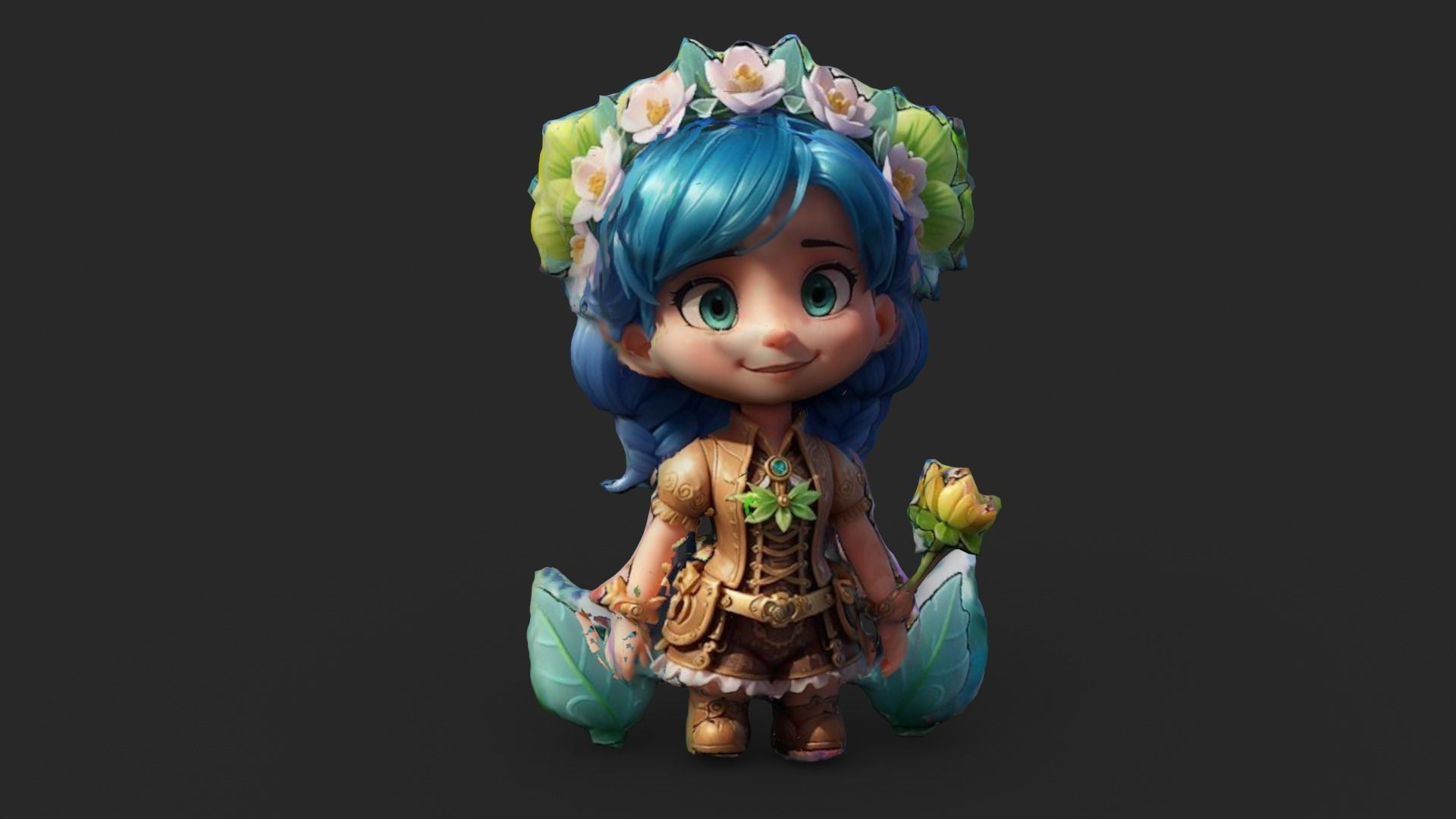 Little Fairy Low-poly 3D model_2