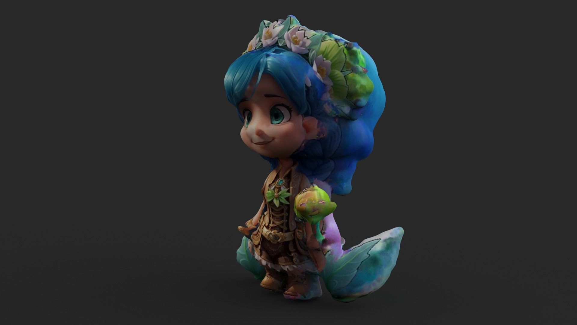 Little Fairy Low-poly 3D model_6