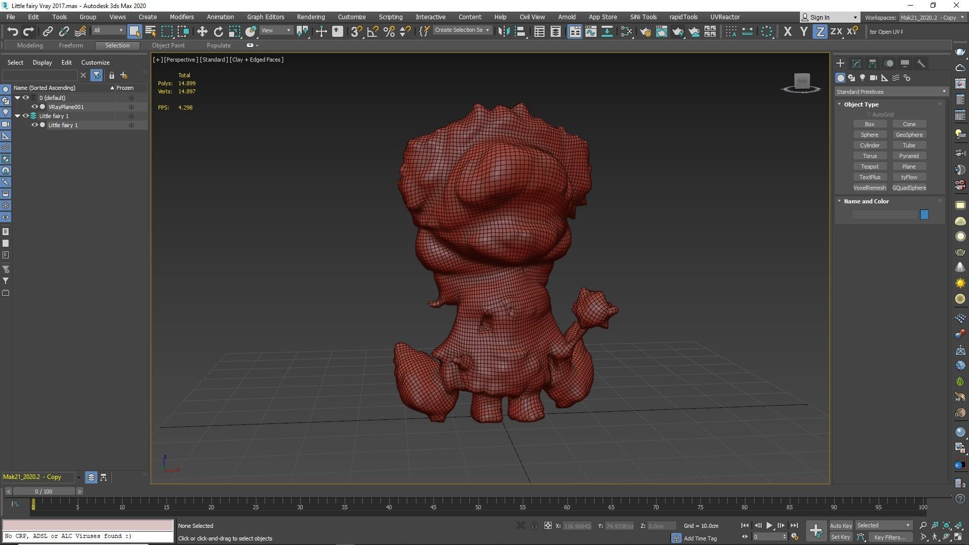 Little Fairy Low-poly 3D model_13