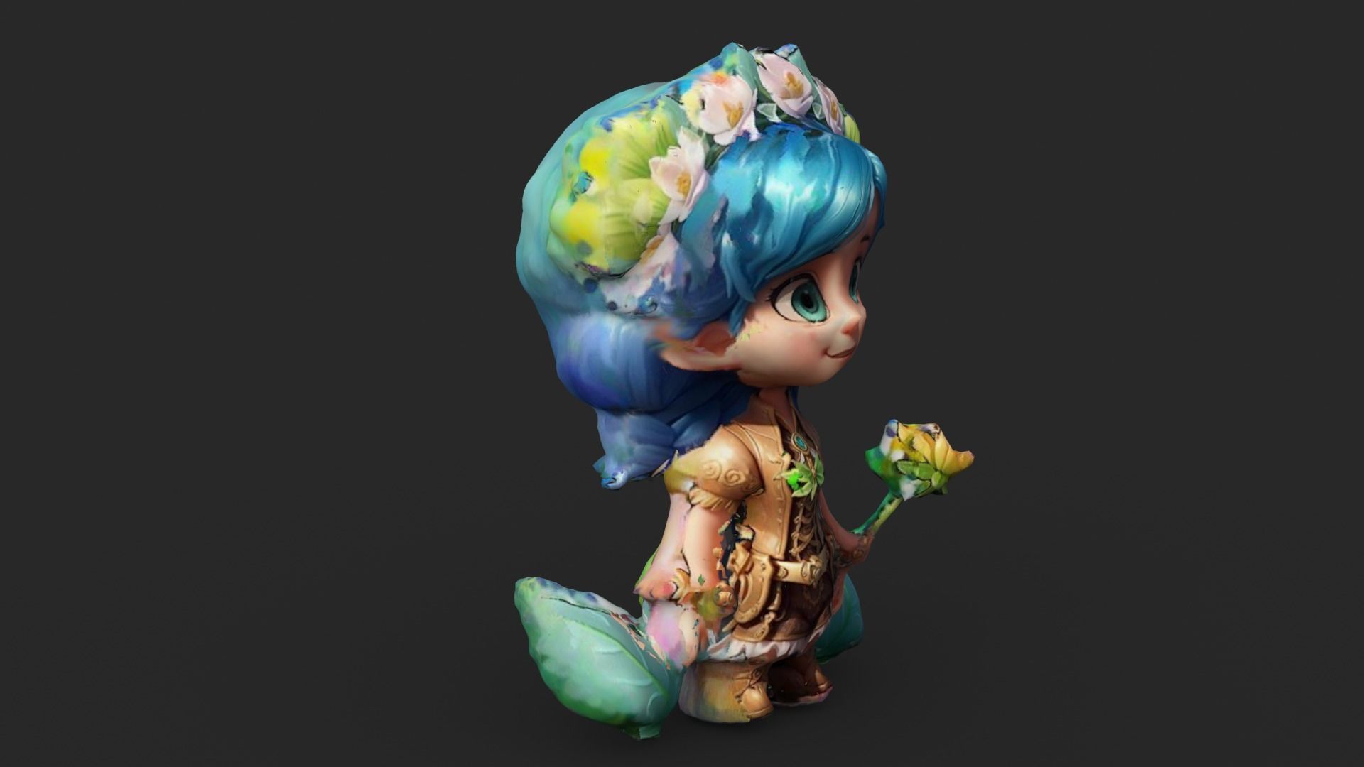 Little Fairy Low-poly 3D model_3