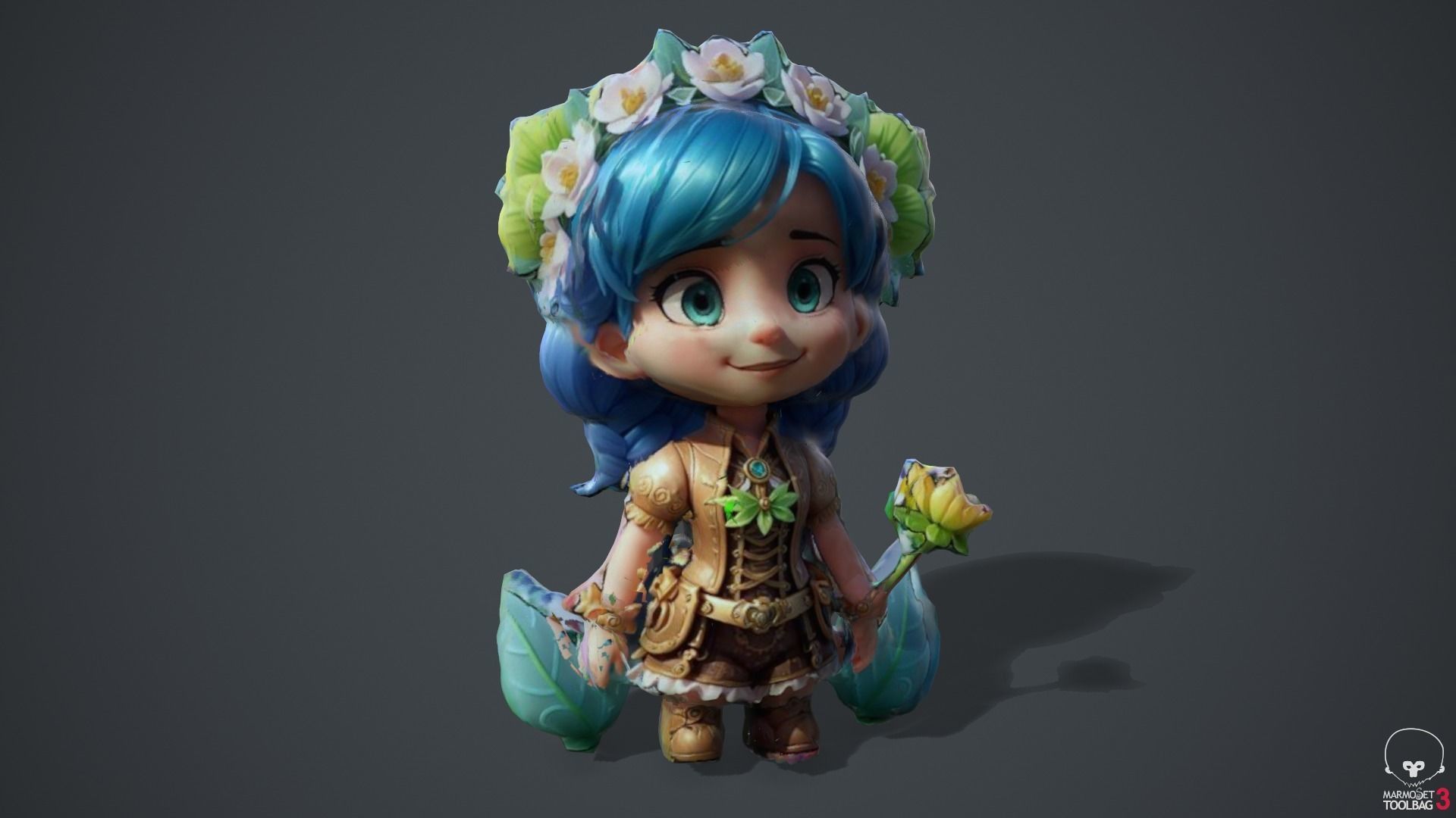 Little Fairy Low-poly 3D model_16