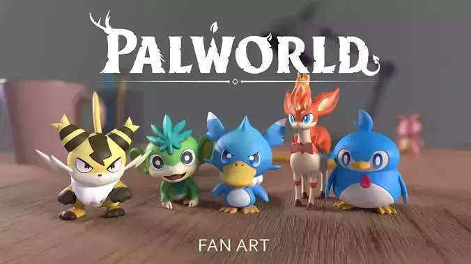 Palworld pals 6-10 fanart for 3d printing 3D Model Collection