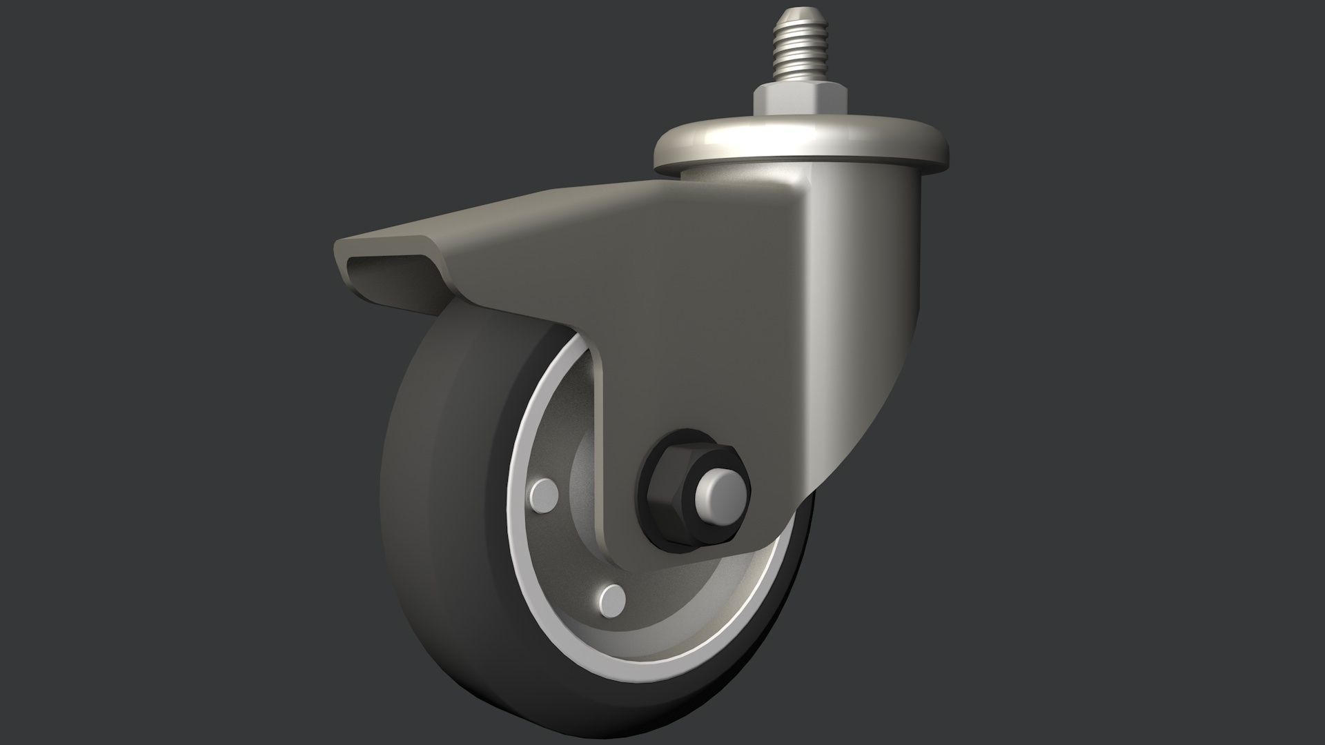 Swivel caster wheel 3D model_3