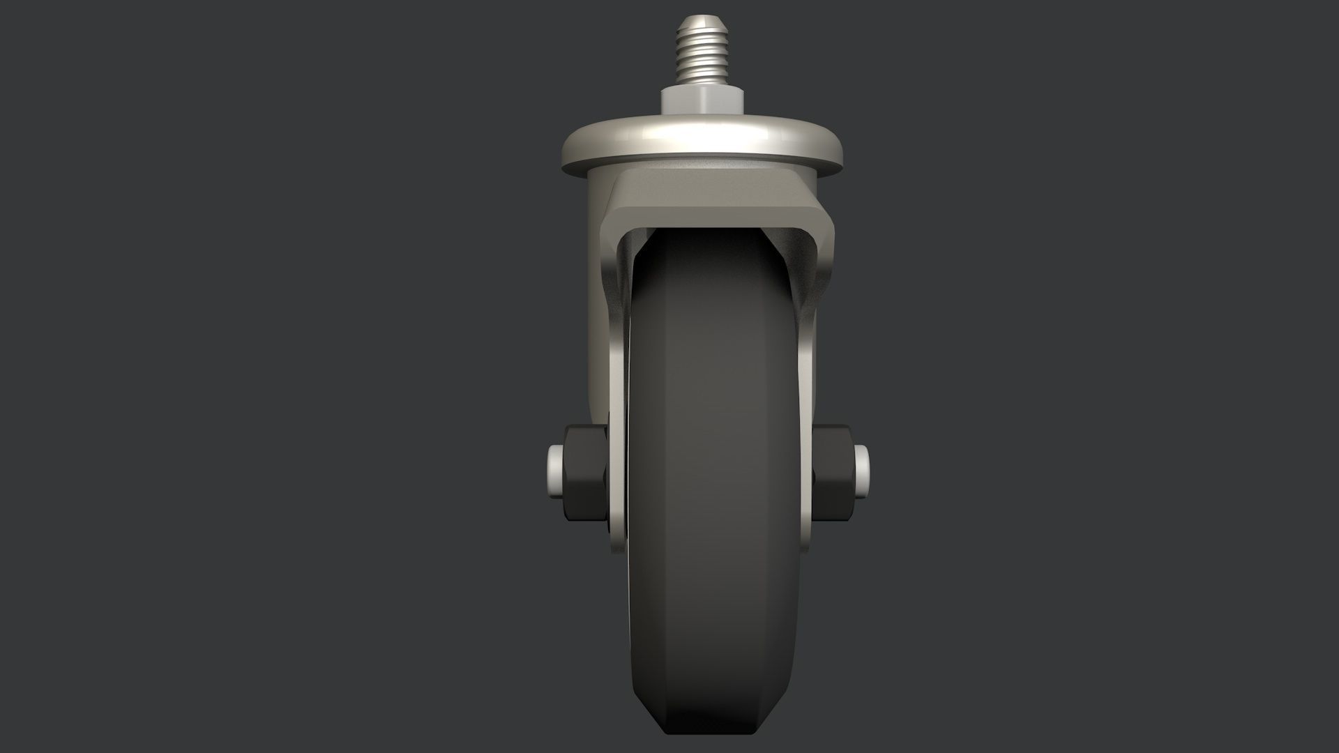 Swivel caster wheel 3D model_5
