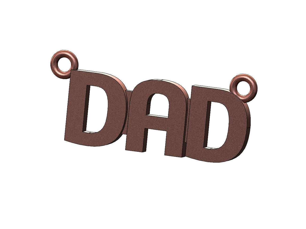 Dad nameplate pendant 3D print model_9