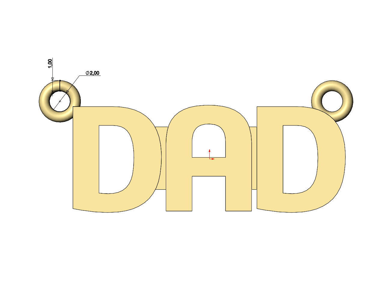 Dad nameplate pendant 3D print model_5