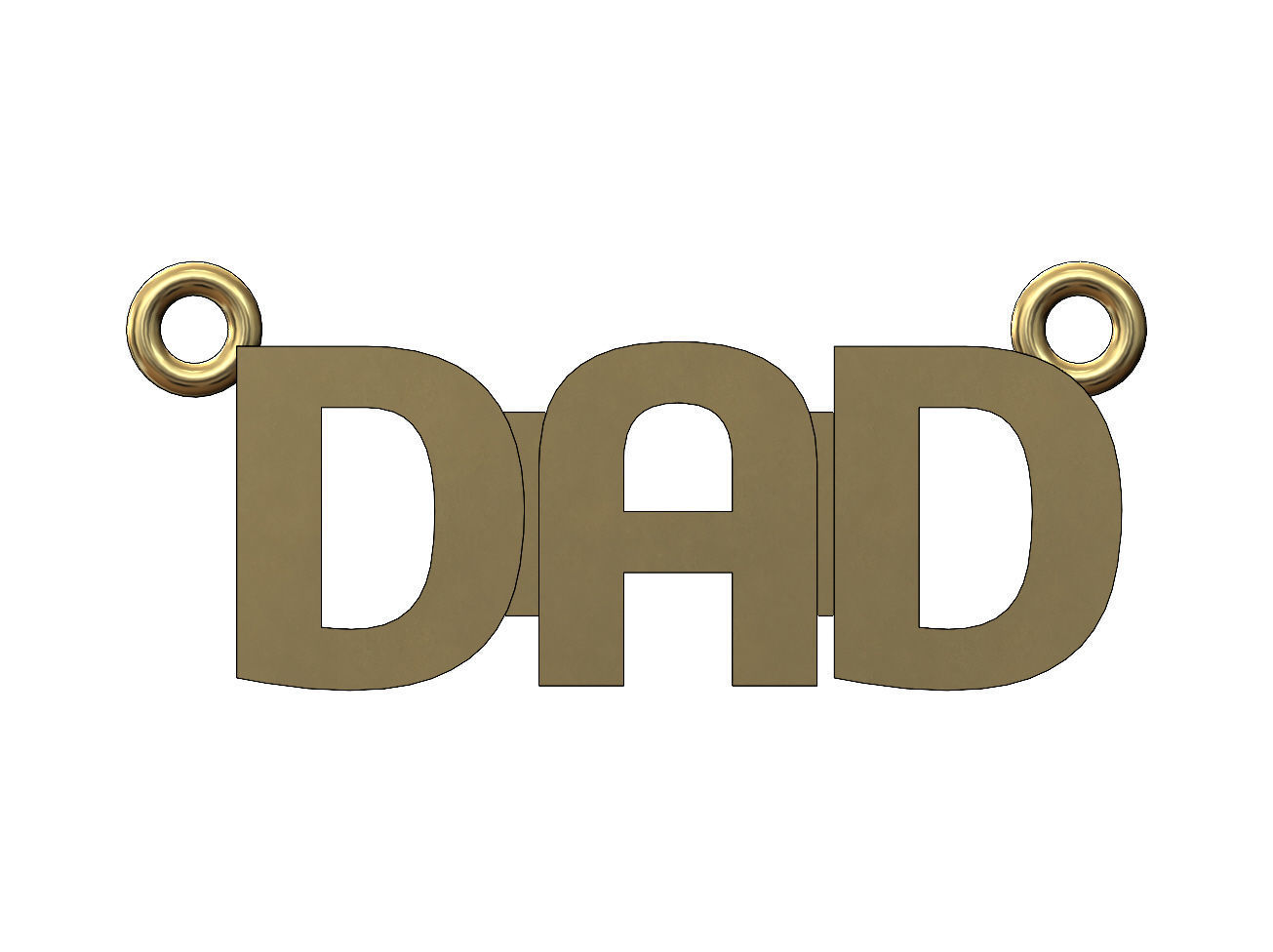 Dad nameplate pendant 3D print model_1