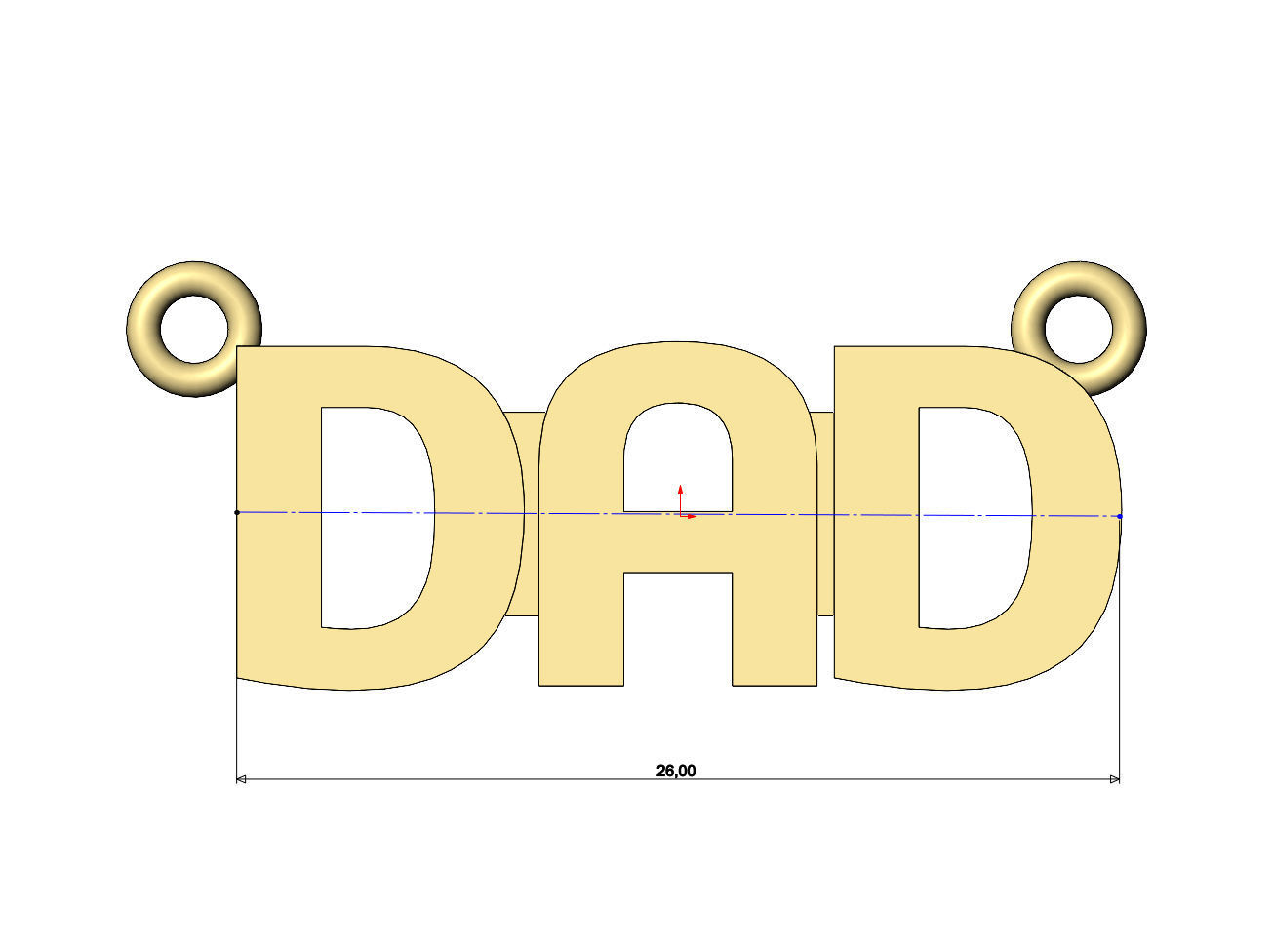 Dad nameplate pendant 3D print model_6