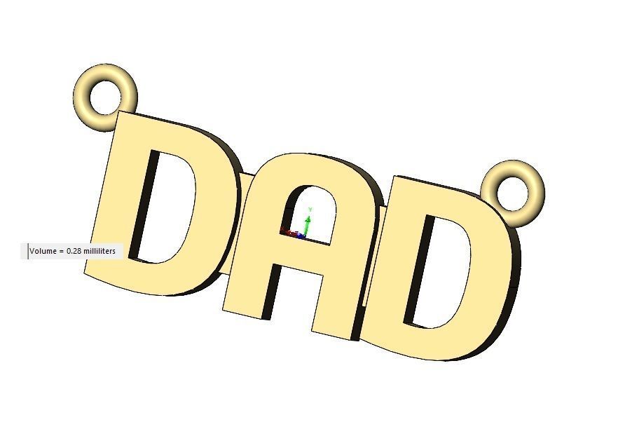 Dad nameplate pendant 3D print model_13
