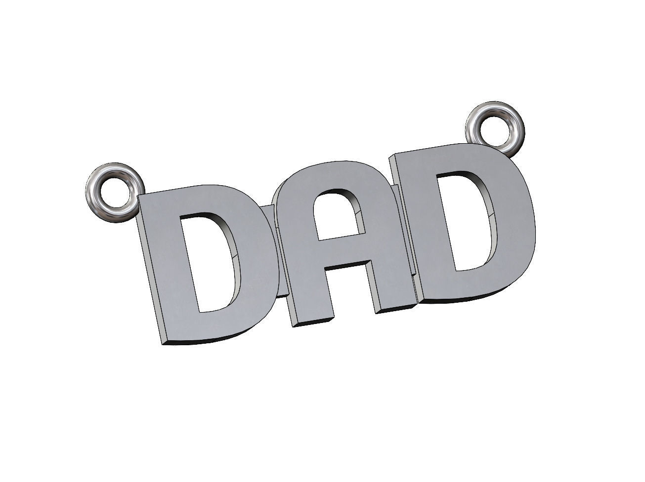 Dad nameplate pendant 3D print model_8