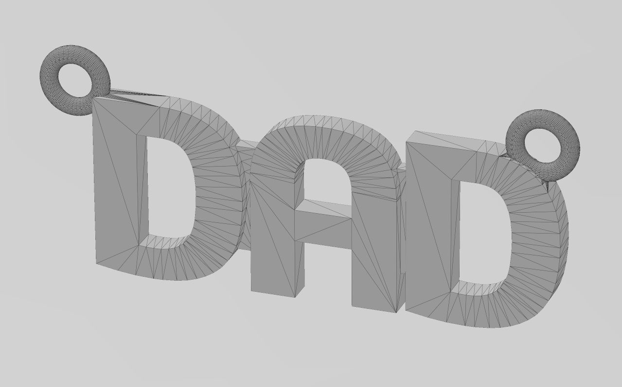 Dad nameplate pendant 3D print model_12