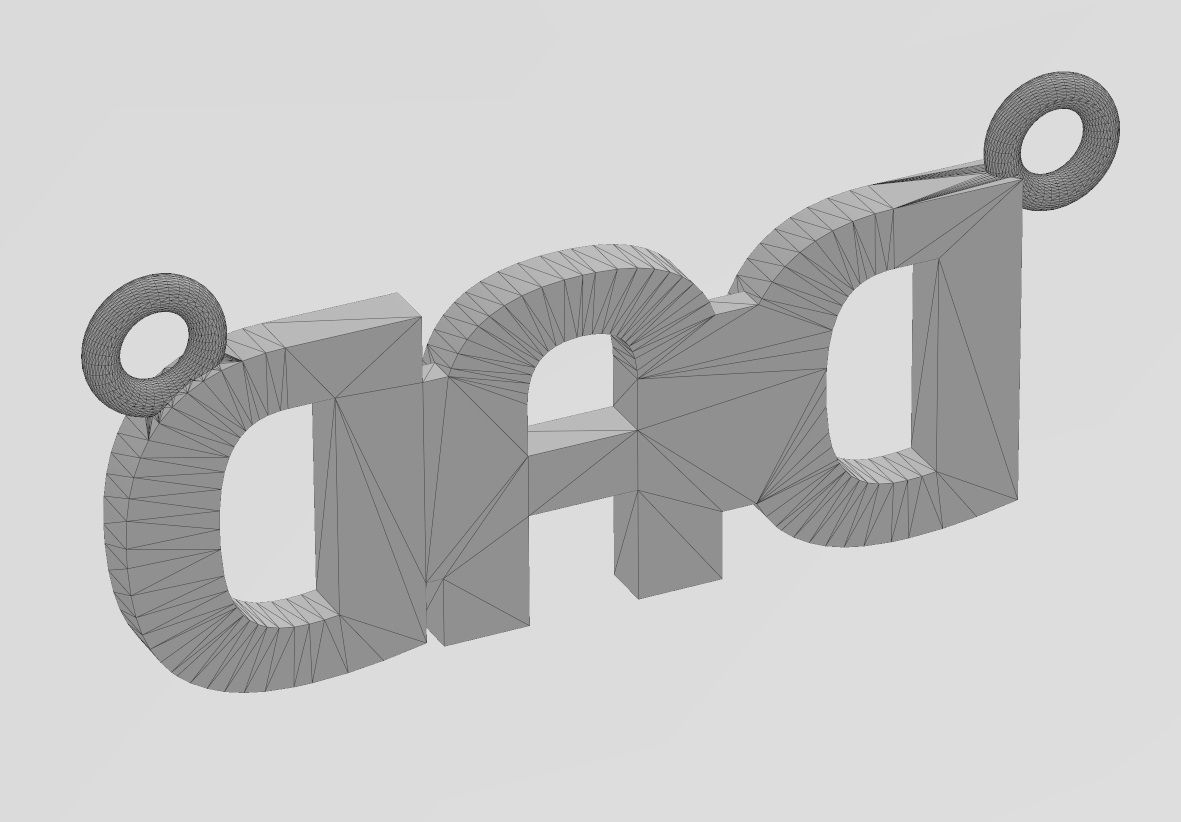 Dad nameplate pendant 3D print model_11