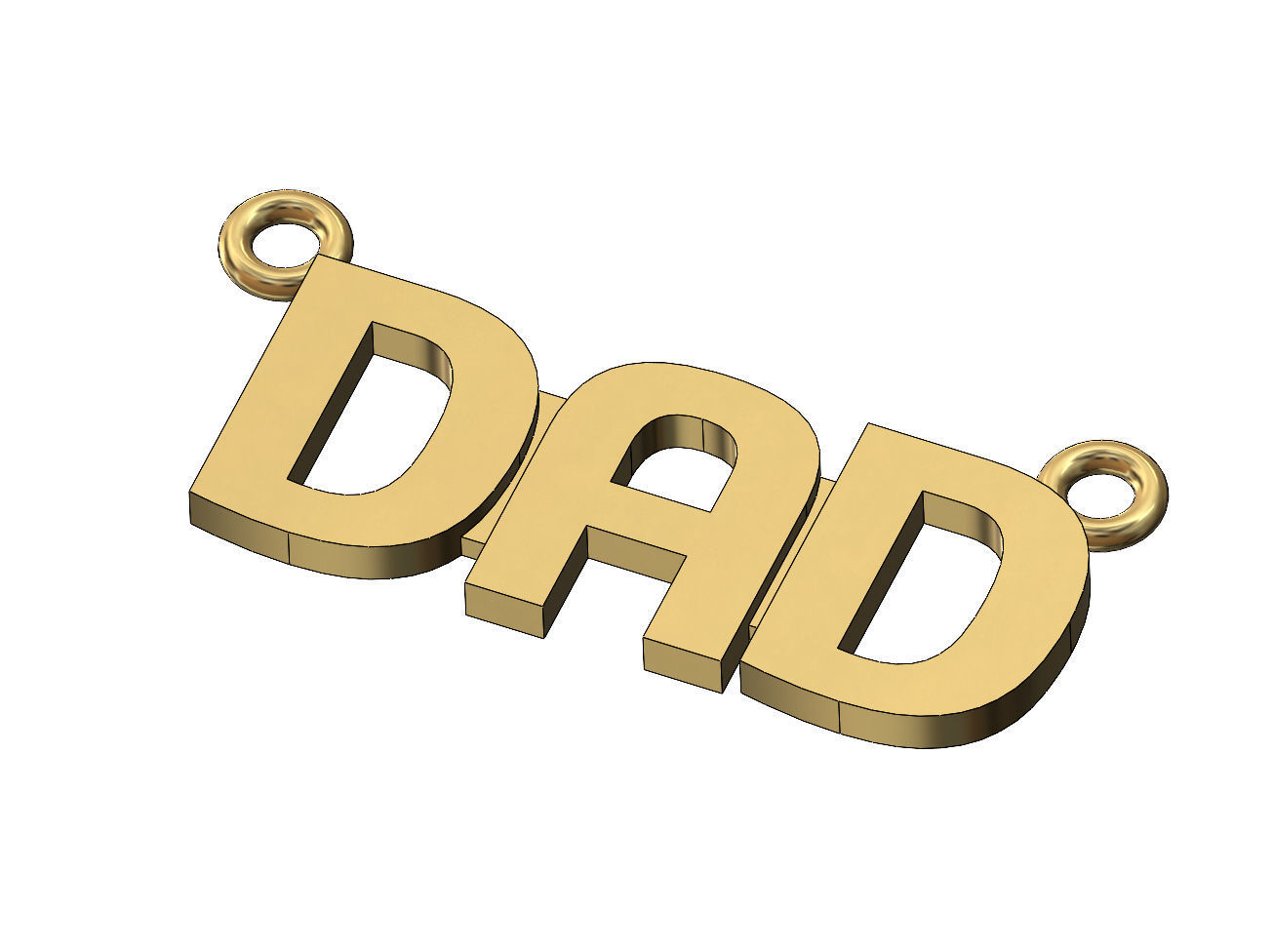 Dad nameplate pendant 3D print model_2